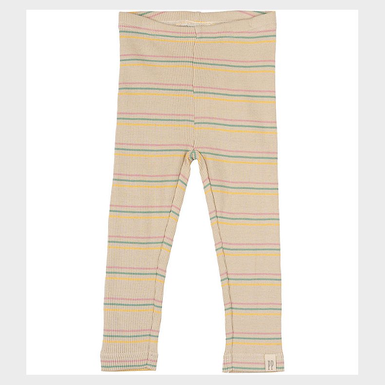 Petit Piao Leggings - Rib - Modal - Bright Rose Multi Stripe