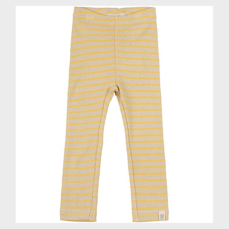 Petit Piao Leggings - Rib - Modal - Yellow Sun/Dark Off White