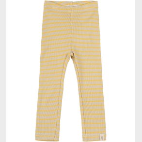 Petit Piao Leggings - Rib - Modal - Yellow Sun/Dark Off White
