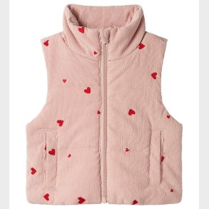 Name It Dynevest - Fljl - NmfMimosa - Pale Mauve m. Hjerter