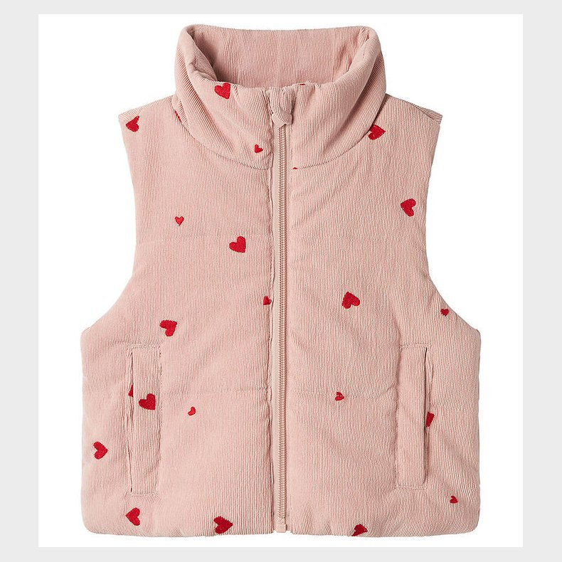 Name It Dynevest - Fljl - NmfMimosa - Pale Mauve m. Hjerter