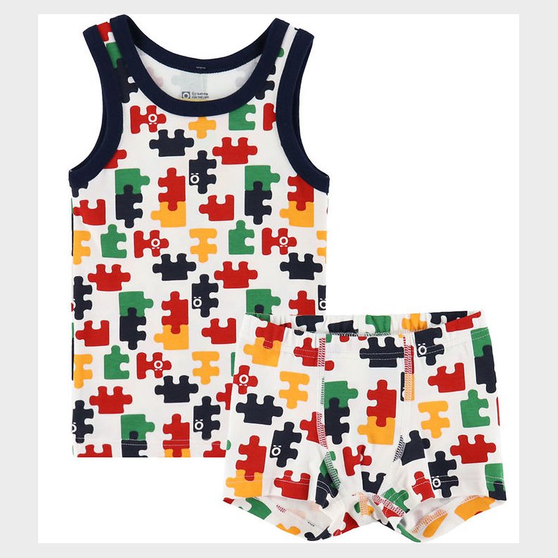 Katvig Undertj - Hvid m. Puslespil