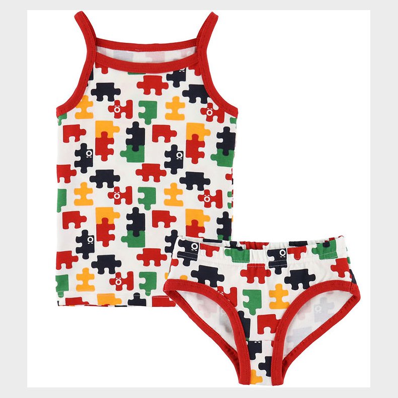 Katvig Undertj - Hvid m. Puslespil