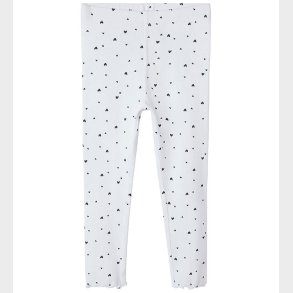 Name It Leggings - Rib - NmfVemia - Bright White/Hearts