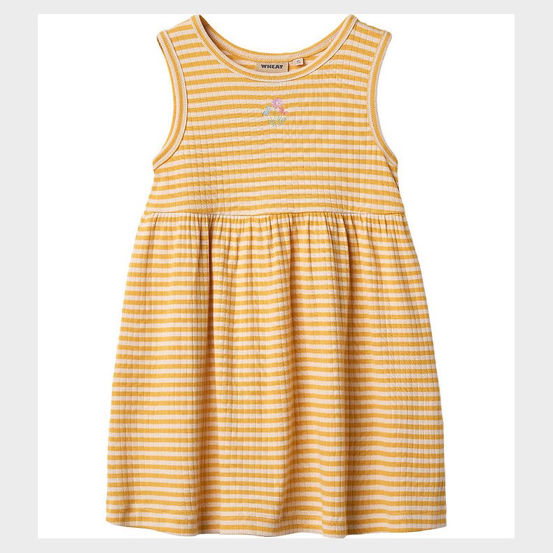 Wheat Kjole - Rib - Martha - Yellow Rib Stripe