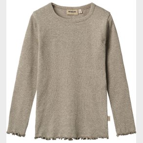 Wheat Bluse - Rib - Ida - Gravel Melange