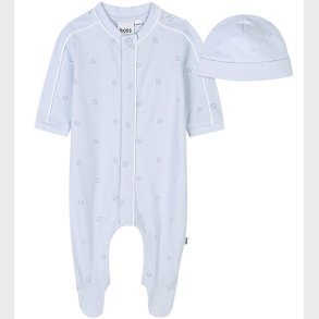 BOSS Gaveske - Heldragt/Hue - Lysebl m. Logoer