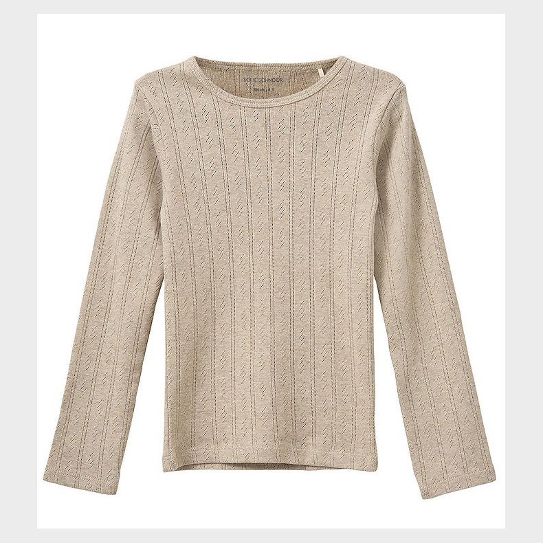 Sofie Schnoor Bluse - PetriciaSY Pointelle - Beige m. Hulm�nster