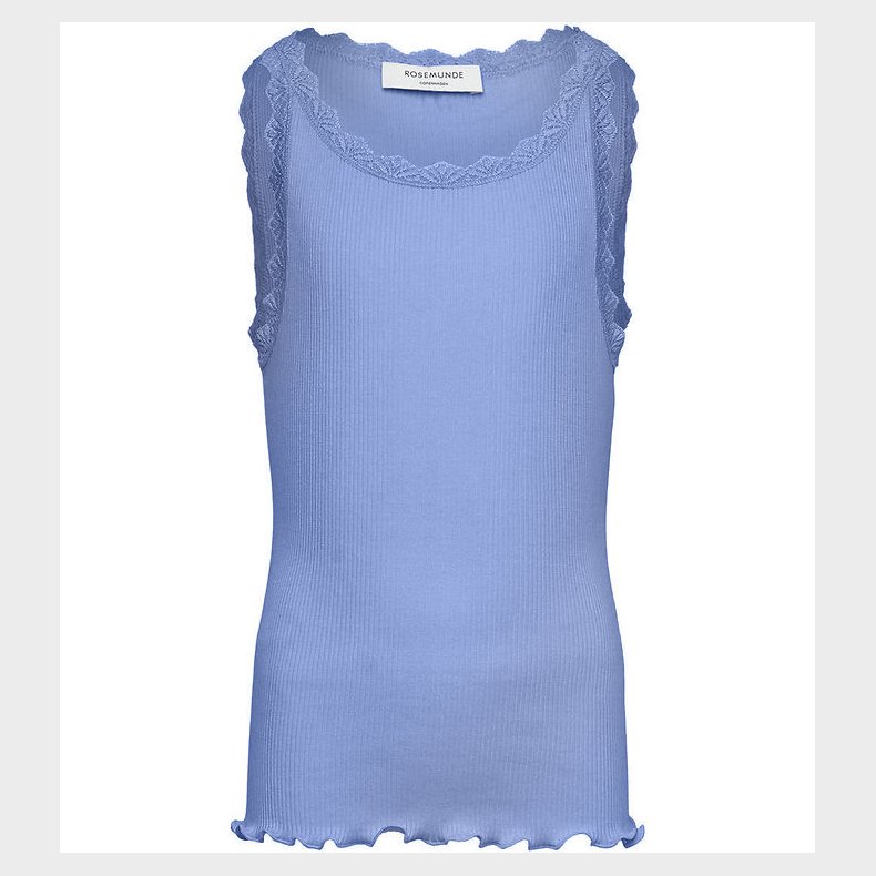 Rosemunde Top - Rib - Balta - Blue Heaven m. Blonder