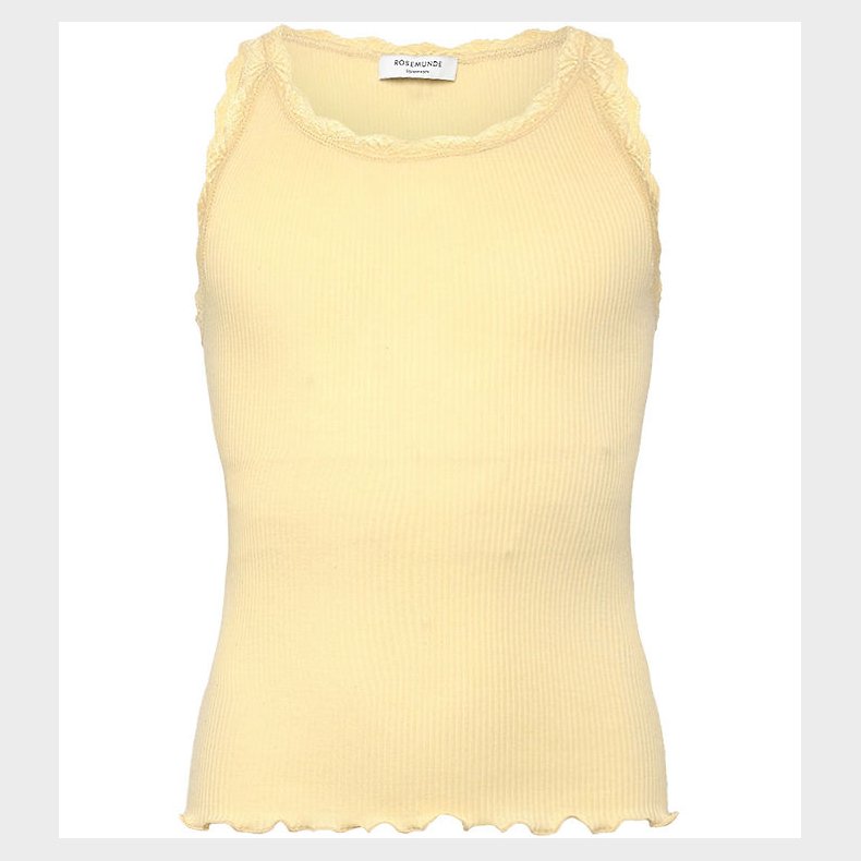 Rosemunde Top - Rib - Balta - Pastel Yellow m. Blonder