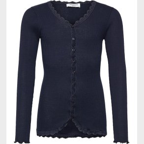 Rosemunde Cardigan - Rib - Balta - Navy m. Blonder