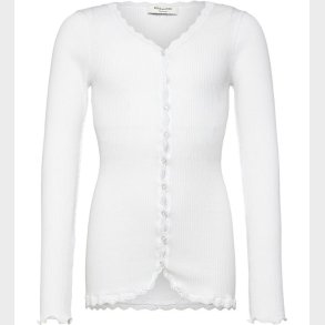 Rosemunde Cardigan - Rib - Balta - New White m. Blonder