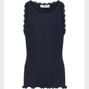 Rosemunde Top - Rib - Balta - Navy m. Blonder