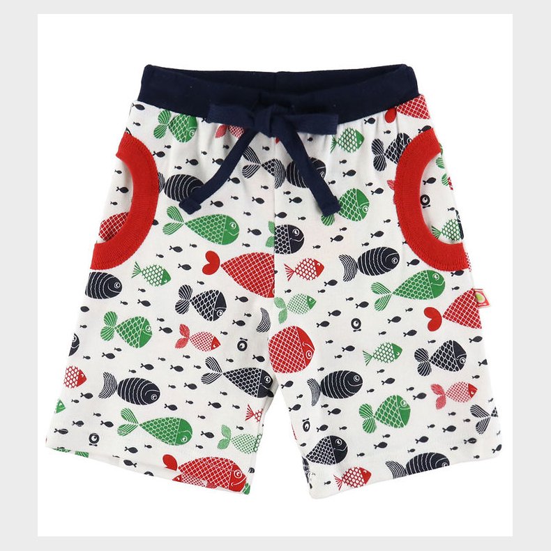 Katvig Shorts - Hvid m. Fisk