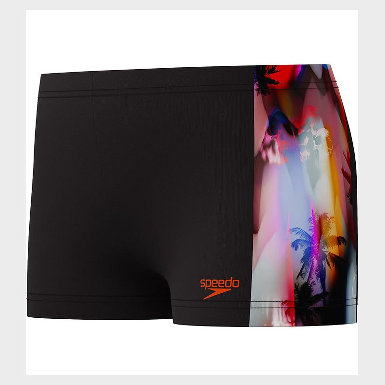 Speedo Badebukser - Digital Panel - Sort m. Print