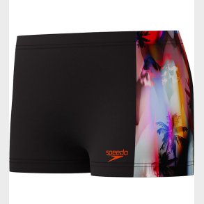 Speedo Badebukser - Digital Panel - Sort m. Print