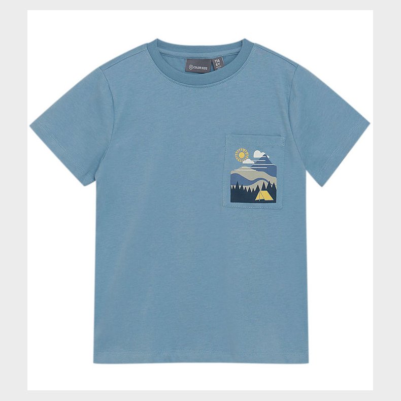 Color Kids T-shirt - Faded Denim m. Print