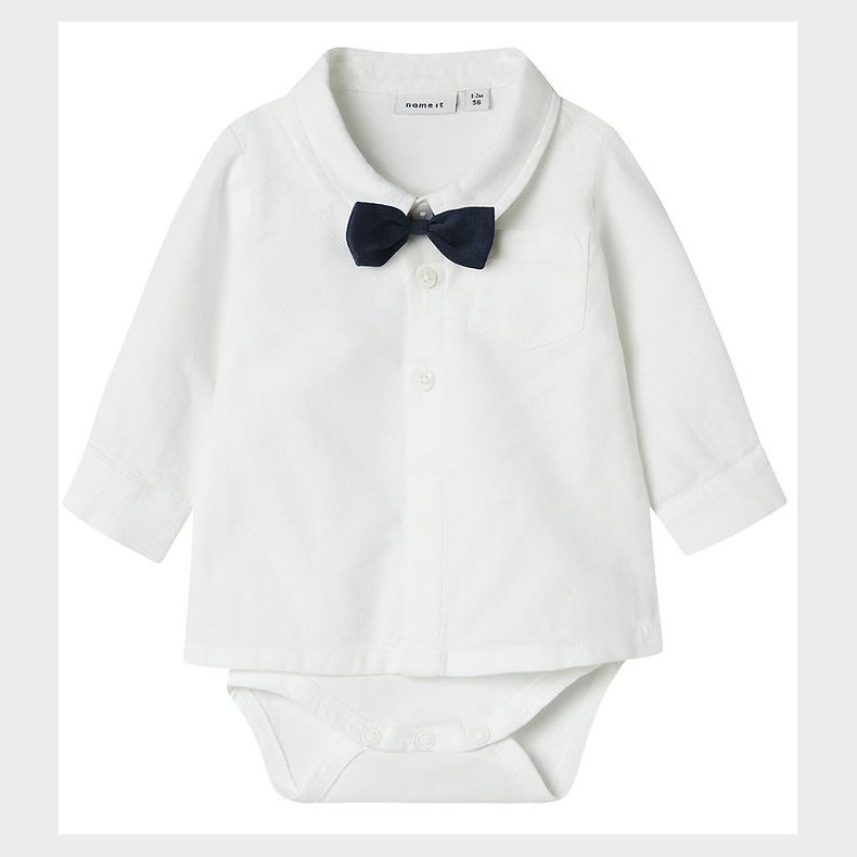 Name It Skjortebody l/ - NbmDemolle - Bright White