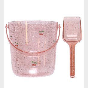 Konges Sljd Strandst - Spand/Skovl - Glitter - Kirsebr