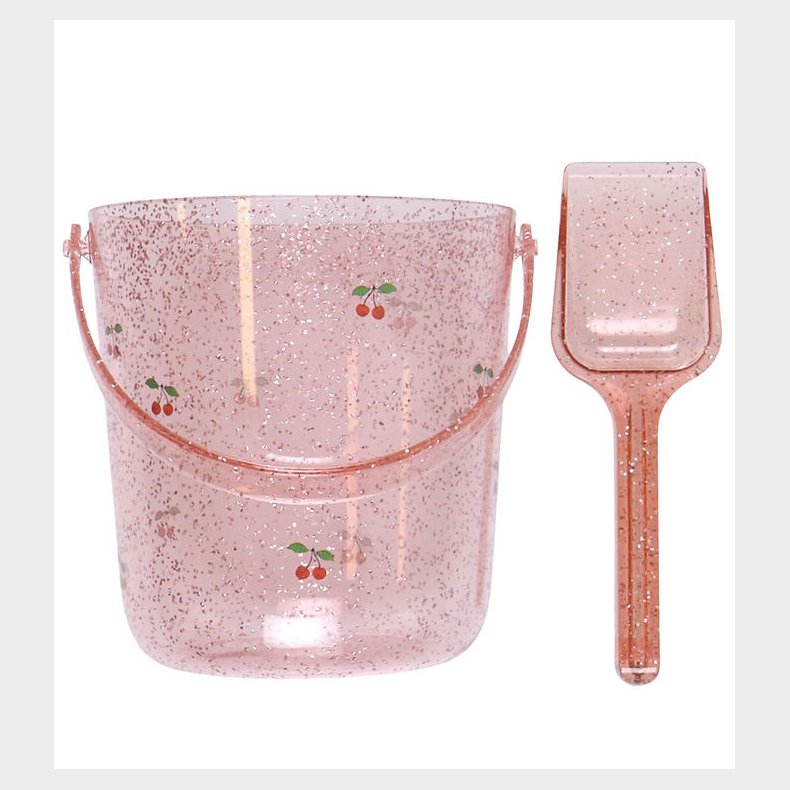 Konges Sljd Strandst - Spand/Skovl - Glitter - Kirsebr