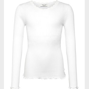 Rosemunde Bluse - Rib - Balta - New White m. Blonder