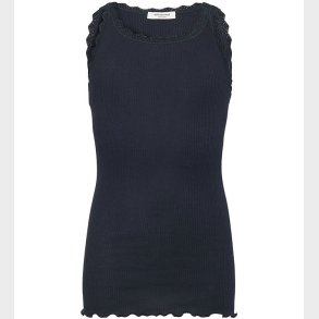 Rosemunde Top - Lang - Rib - Balta - Navy m. Blonder