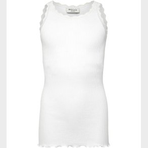 Rosemunde Top - Lang - Rib - Balta - New White m. Blonder