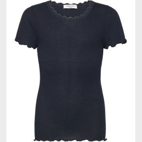 Rosemunde T-shirt - Rib - Balta - Navy m. Blonder