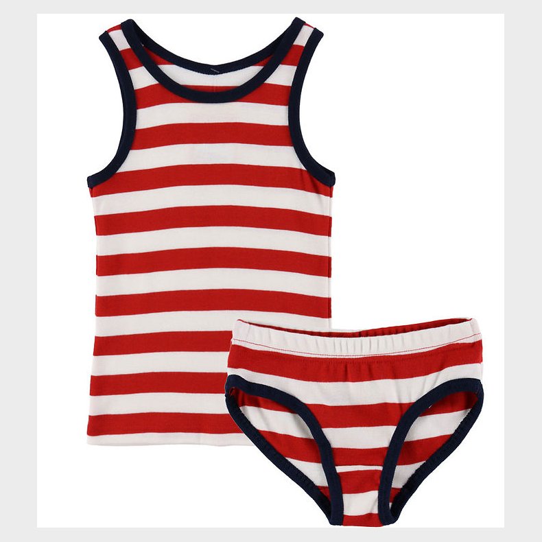 Katvig Undertj - Rd/Hvid Stribet