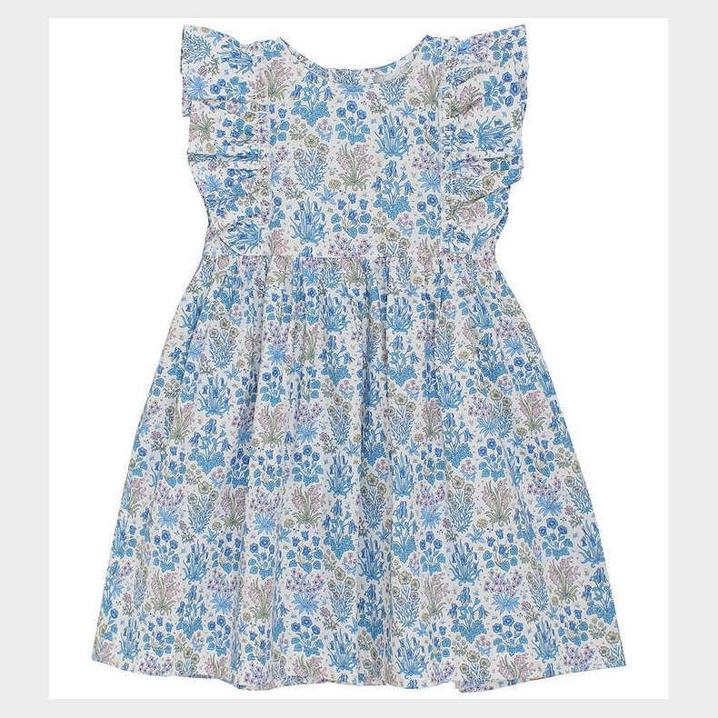 Huttelihut Kjole - Soft Chambray m. Blomster