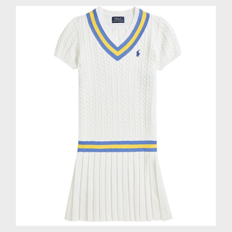 Polo Ralph Lauren Kjole - Strik - Hvid m. Bl�