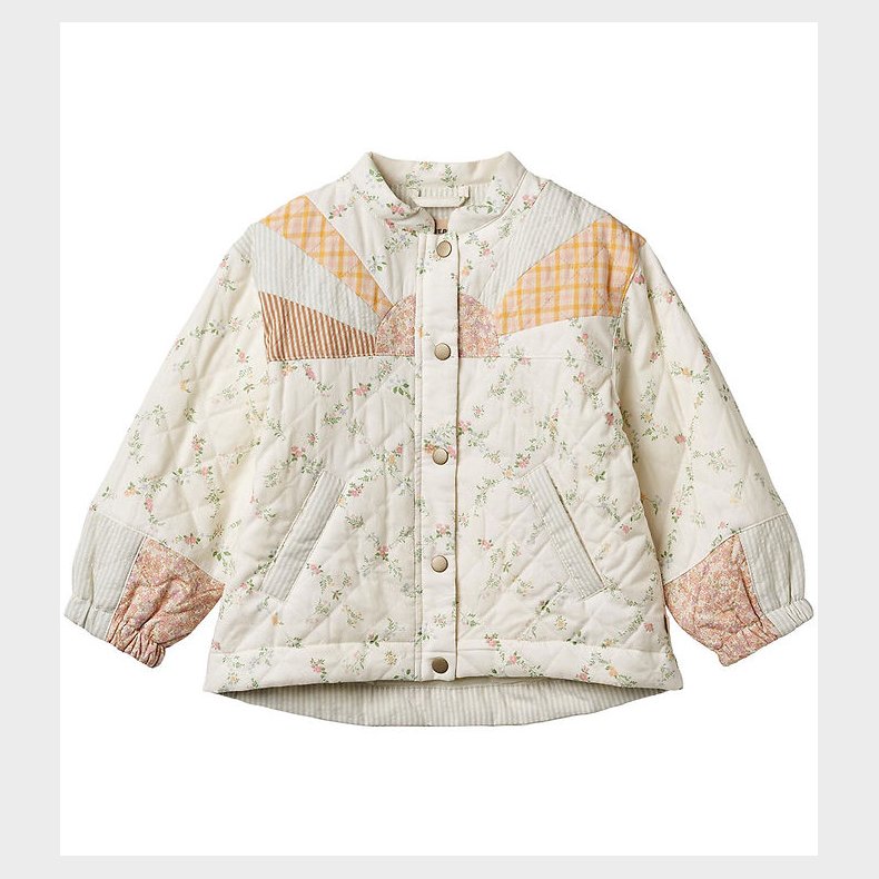 Wheat Jakke - Quiltet - Inga - Ivory Checked Flowers