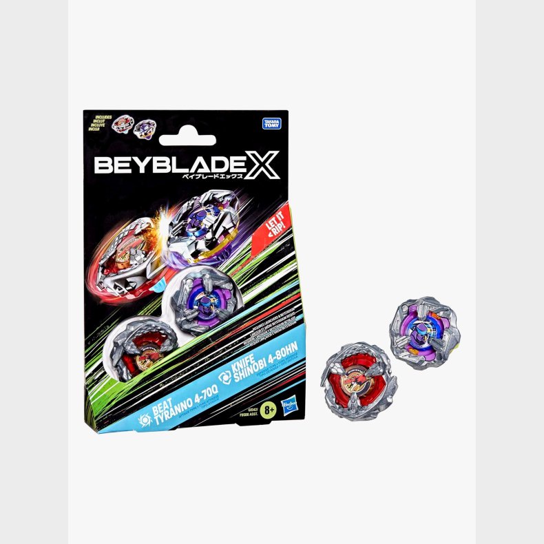 Beyblade Beat Tyranno &  Knife Shinobi Spinnere 2-pak