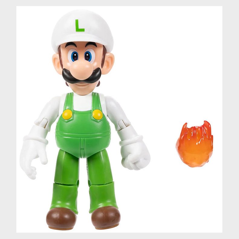 Super Mario Figur - 11 cm - Fire Luigi
