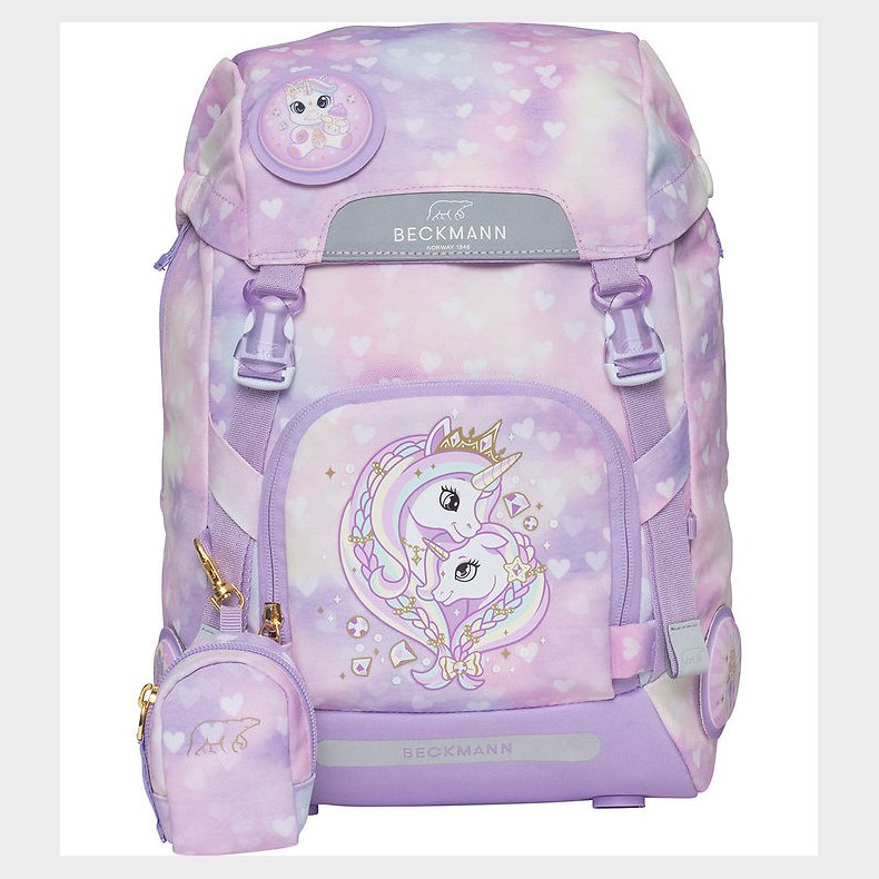 Beckmann Skoletaske - Classic - Unicorn Princess - Lilla