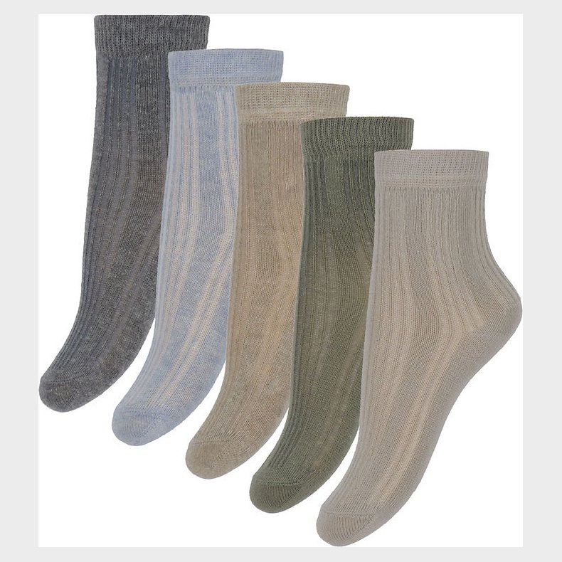 Minymo Str�mper - 5-pak - Winter Sky m. Rib