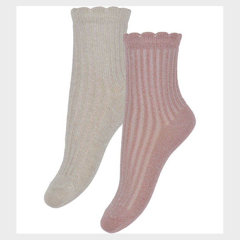 Minymo Str�mper - 2-pak - Ash Rose m. Glimmer