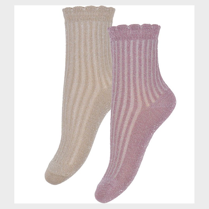 Minymo Str�mper - 2-pak - Dusky Orchid m. Glimmer