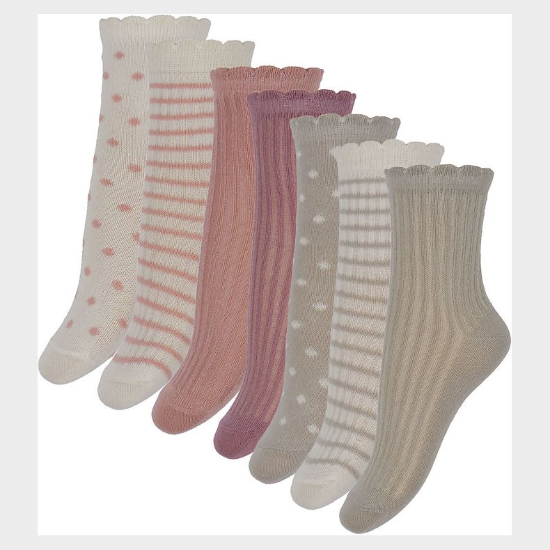 Minymo Str�mper - 7-pak - Ash Rose m. M�nster