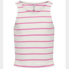 Kids Only Top - Rib - Short - KogNessa - Cloud Dancer/Fuchsia Pi