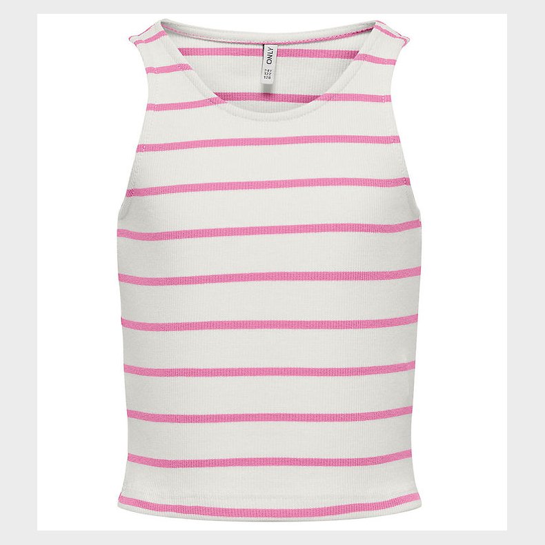 Kids Only Top - Rib - Short - KogNessa - Cloud Dancer/Fuchsia Pi