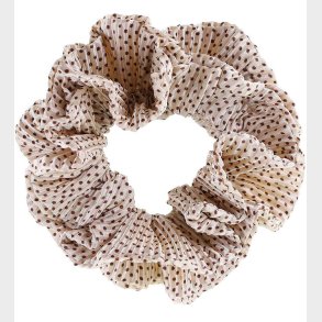 By Str Scrunchie - Kaisa - Hvid/Brun Prikker