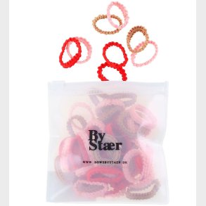 By Str Hrelastikker - Mini - 50 stk. - Rd/Brun/Lyserd