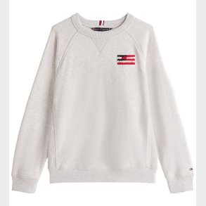Tommy Hilfiger Sweatshirt - Flag Relaxed - Snow White Heather