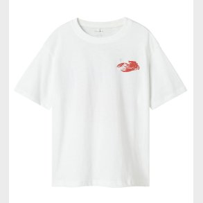 Name It T-shirt - NkmFonnot - Bright White/LOBSTER