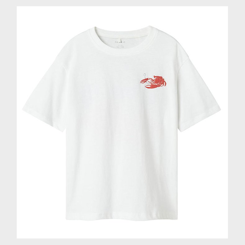 Name It T-shirt - NkmFonnot - Bright White/LOBSTER
