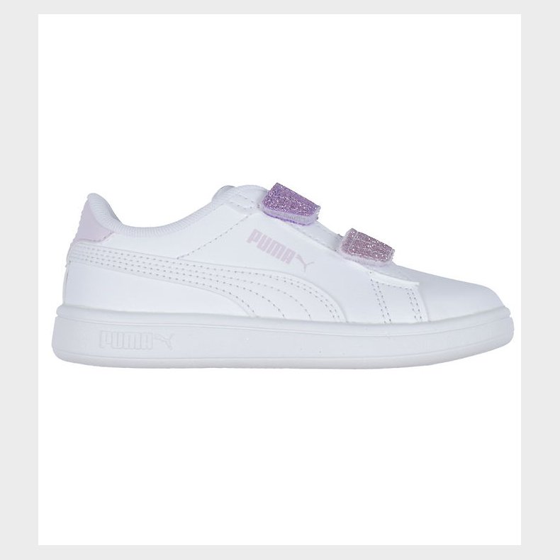 Puma Sko - Smash 3.0 L Glitter Velcro V PS - White/Lavender Aler