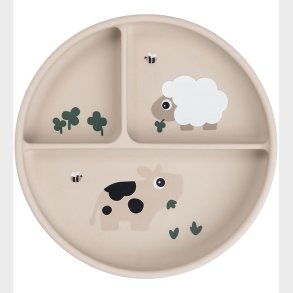 Done By Deer Stick And Stay Inddelt Tallerken - Tiny Farm - Sand