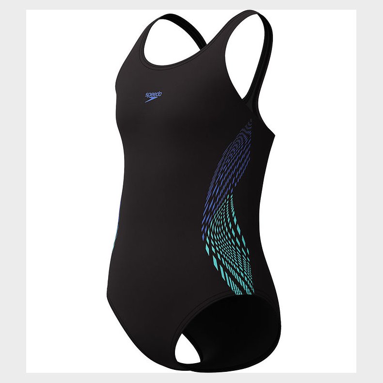 Speedo Badedragt - Placemement Muscleback - Sort m. Bl