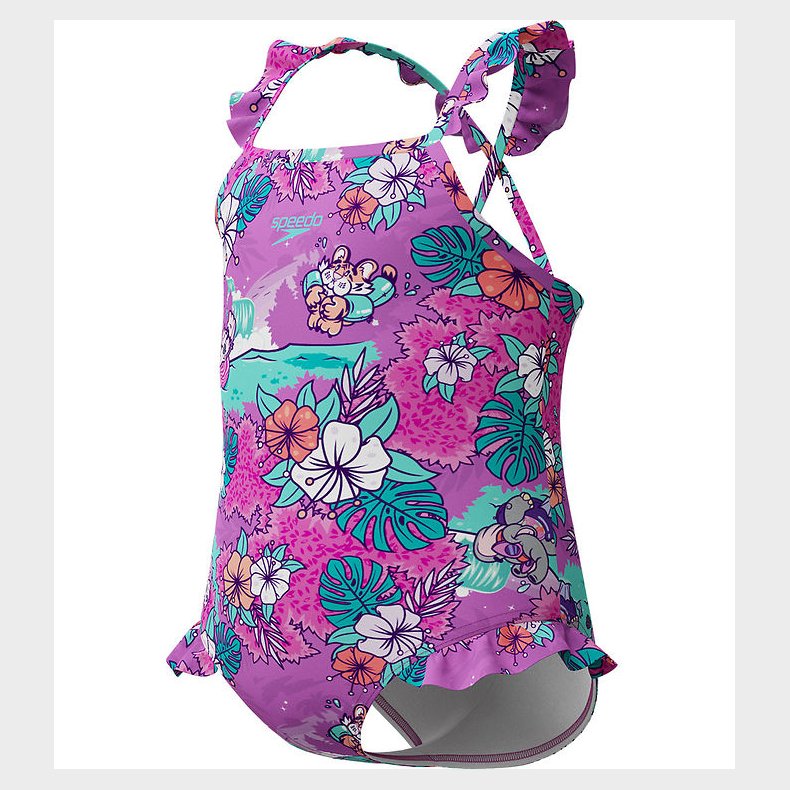 Speedo Badedragt - Lear To Swim - Lilla m. Blomster